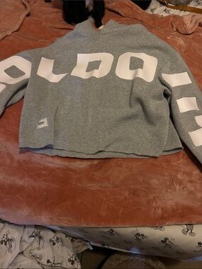 Gray Crew Sweatshirt with White Patch Logo